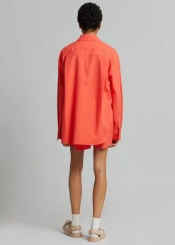 The Frankie Shop Lui Organic Cotton Shirt - Chili