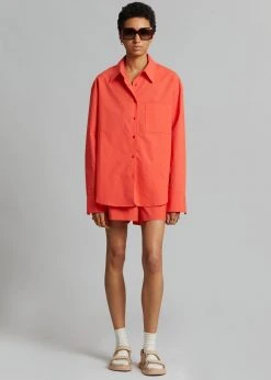 The Frankie Shop Lui Organic Cotton Shirt - Chili