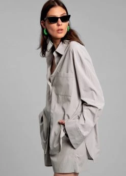 The Frankie Shop CLOTHING Lui Organic Cotton Shirt - Ice