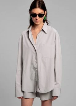 The Frankie Shop CLOTHING Lui Organic Cotton Shirt - Ice