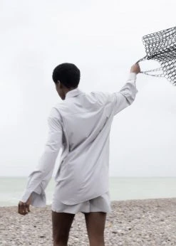 The Frankie Shop CLOTHING Lui Organic Cotton Shirt - Ice