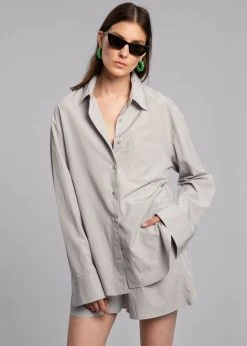 The Frankie Shop CLOTHING Lui Organic Cotton Shirt - Ice