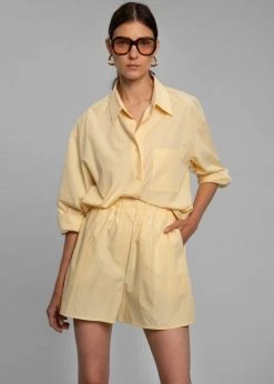 The Frankie Shop Lui Organic Cotton Shirt - Pale Yellow