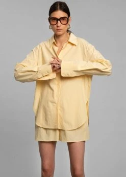 The Frankie Shop Lui Organic Cotton Shirt - Pale Yellow