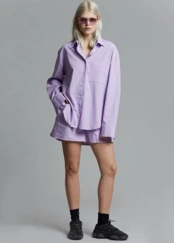 The Frankie Shop Lui Organic Cotton Shirt - Petal CLOTHING