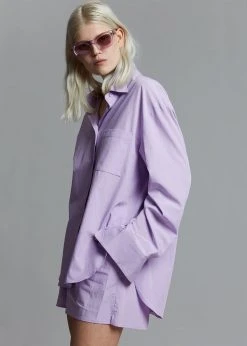 The Frankie Shop Lui Organic Cotton Shirt - Petal CLOTHING