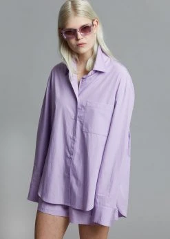 The Frankie Shop Lui Organic Cotton Shirt - Petal CLOTHING