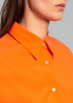 The Frankie Shop CLOTHING Lui Organic Cotton Shirt - Tangerine