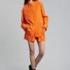 The Frankie Shop CLOTHING Lui Organic Cotton Shirt - Tangerine