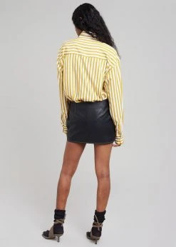 The Frankie Shop CLOTHING Lui Stripe Shirt - Gold Yellow