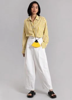The Frankie Shop CLOTHING Lui Stripe Shirt - Gold Yellow