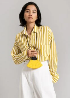 The Frankie Shop CLOTHING Lui Stripe Shirt - Gold Yellow