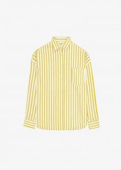 The Frankie Shop CLOTHING Lui Stripe Shirt - Gold Yellow