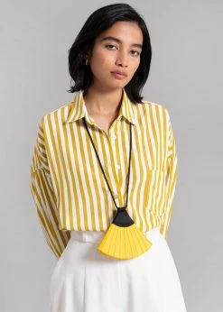 The Frankie Shop CLOTHING Lui Stripe Shirt - Gold Yellow