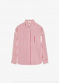 The Frankie Shop CLOTHING Lui Stripe Shirt - Red