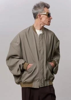 The Frankie Shop Lumi Bomber Jacket - Dark Olive