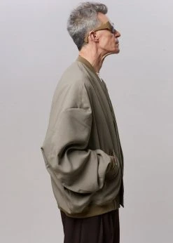 The Frankie Shop Lumi Bomber Jacket - Dark Olive