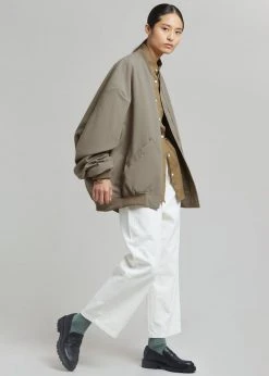 The Frankie Shop Lumi Bomber Jacket - Dark Olive