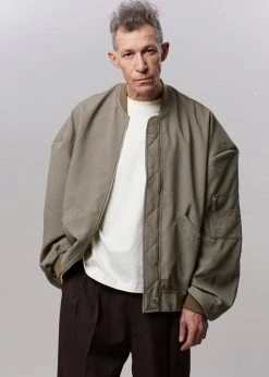 The Frankie Shop Lumi Bomber Jacket - Dark Olive