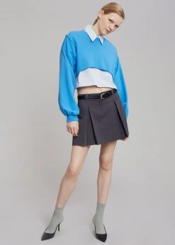 August CLOTHING Luz Cropped Sweatshirt - Blue