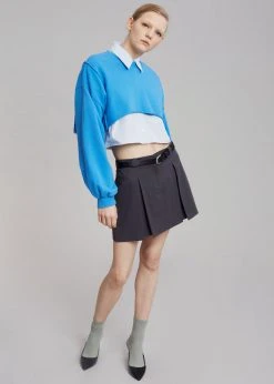 August CLOTHING Luz Cropped Sweatshirt - Blue