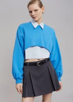 August CLOTHING Luz Cropped Sweatshirt - Blue