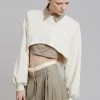 August CLOTHING Luz Cropped Sweatshirt - Cream