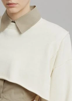 August CLOTHING Luz Cropped Sweatshirt - Cream