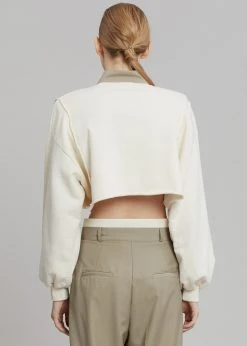 August CLOTHING Luz Cropped Sweatshirt - Cream