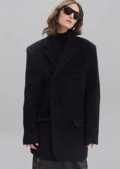 Paper Moon Mabel Fuzzy Oversized Blazer - Black