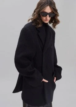 Paper Moon Mabel Fuzzy Oversized Blazer - Black