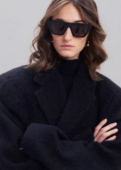 Paper Moon Mabel Fuzzy Oversized Blazer - Black