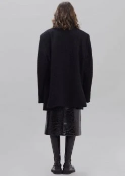 Paper Moon Mabel Fuzzy Oversized Blazer - Black