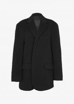Paper Moon Mabel Fuzzy Oversized Blazer - Black