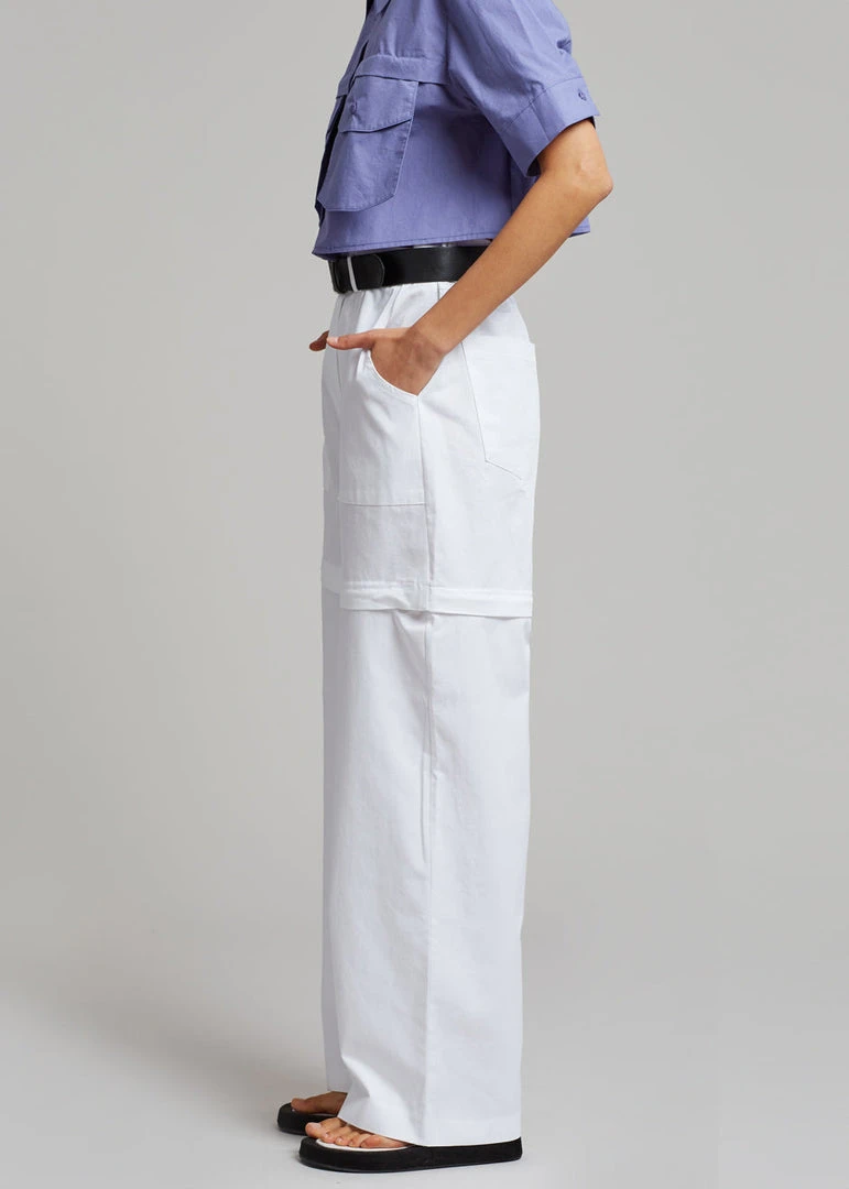 Beside You Mada Belted Pants - White CLOTHING