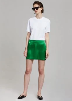 Agit Maddy Satin Mini Skirt - Kelly Green