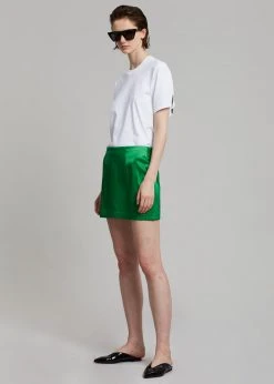 Agit Maddy Satin Mini Skirt - Kelly Green