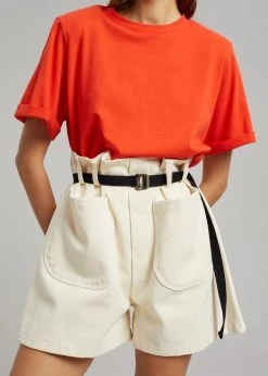 The Frankie Shop Mae Denim Shorts - Beige