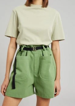 The Frankie Shop Mae Denim Shorts - Kelly Green