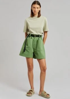 The Frankie Shop Mae Denim Shorts - Kelly Green