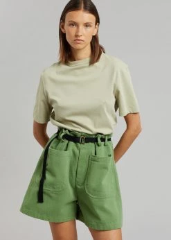The Frankie Shop Mae Denim Shorts - Kelly Green