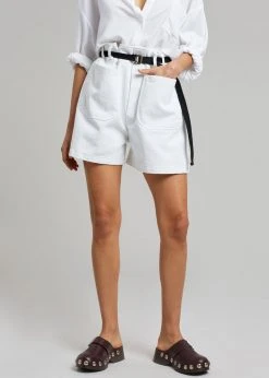 The Frankie Shop CLOTHING Mae Denim Shorts - White