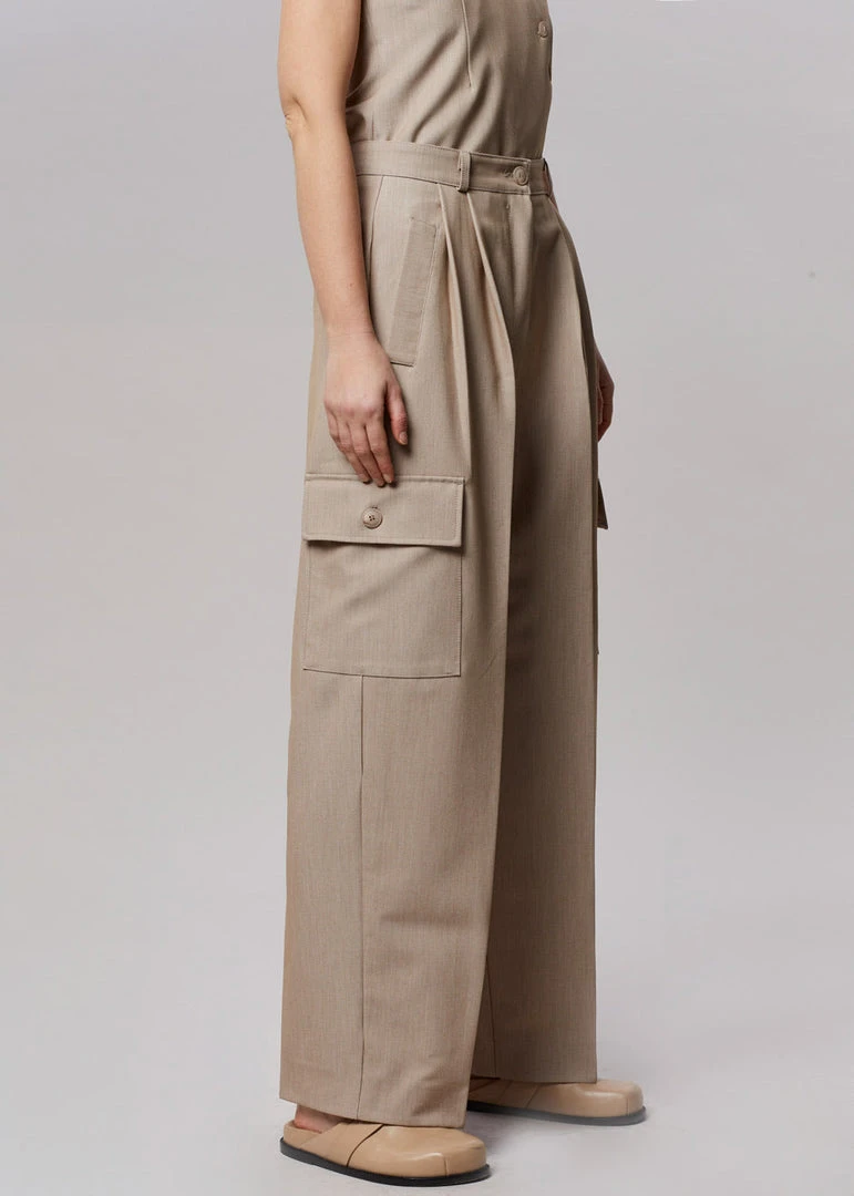 The Frankie Shop Maesa Cargo Pants - Taupe Melange CLOTHING