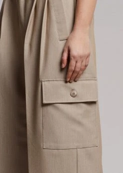 The Frankie Shop Maesa Cargo Pants - Taupe Melange CLOTHING