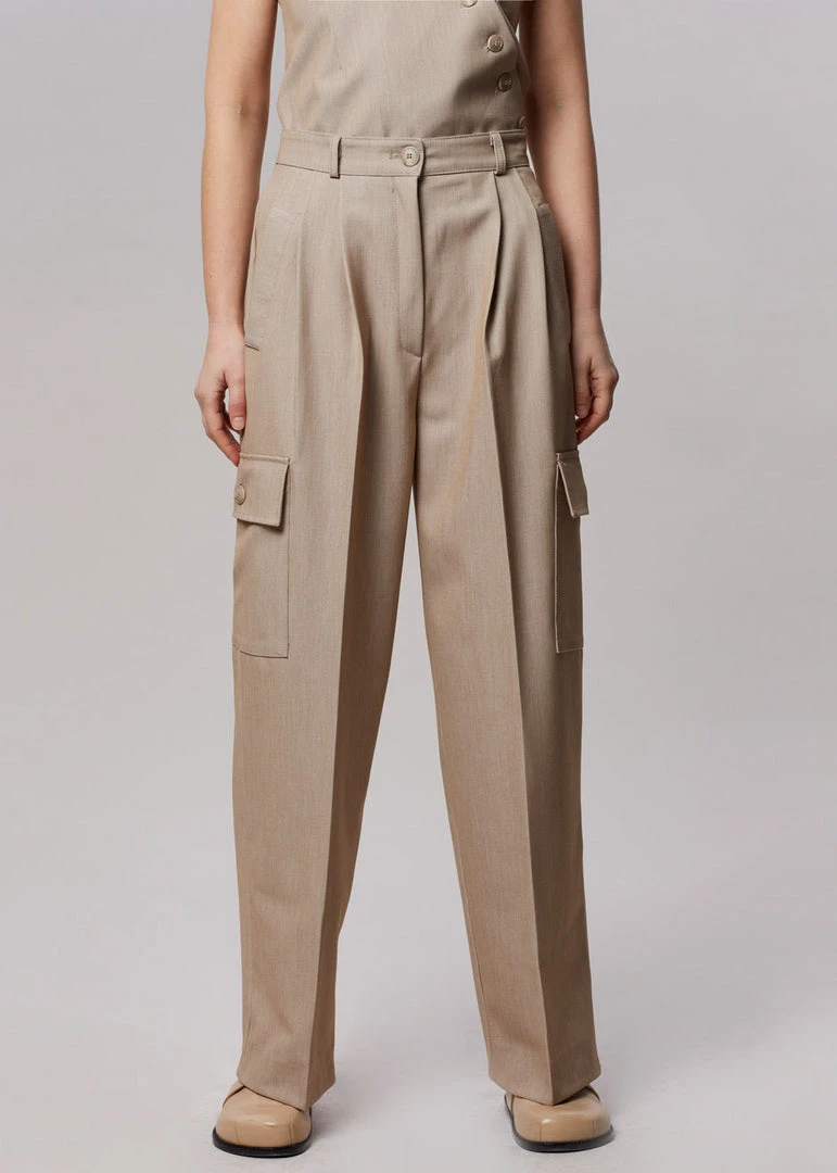 The Frankie Shop Maesa Cargo Pants - Taupe Melange CLOTHING