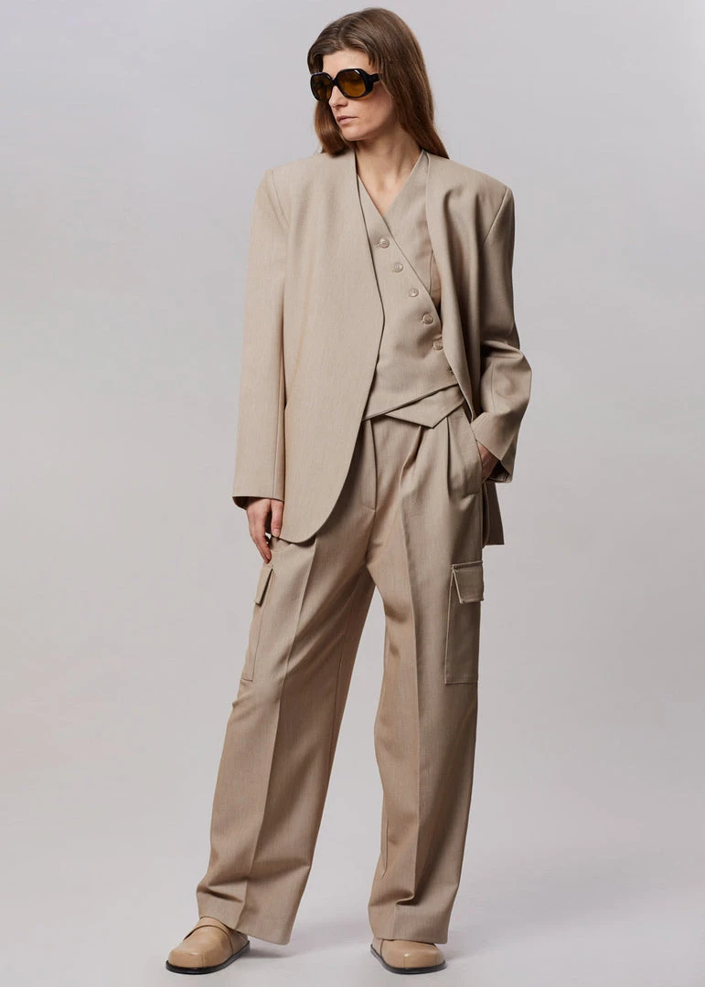 The Frankie Shop Maesa Cargo Pants - Taupe Melange CLOTHING