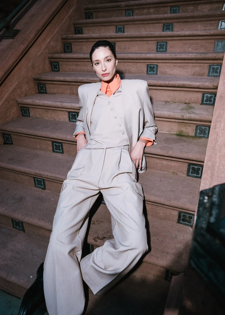 The Frankie Shop Maesa Cargo Pants - Taupe Melange CLOTHING