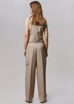 The Frankie Shop Maesa Cargo Pants - Taupe Melange CLOTHING