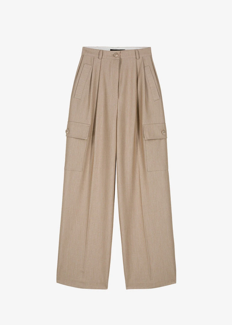 The Frankie Shop Maesa Cargo Pants - Taupe Melange CLOTHING
