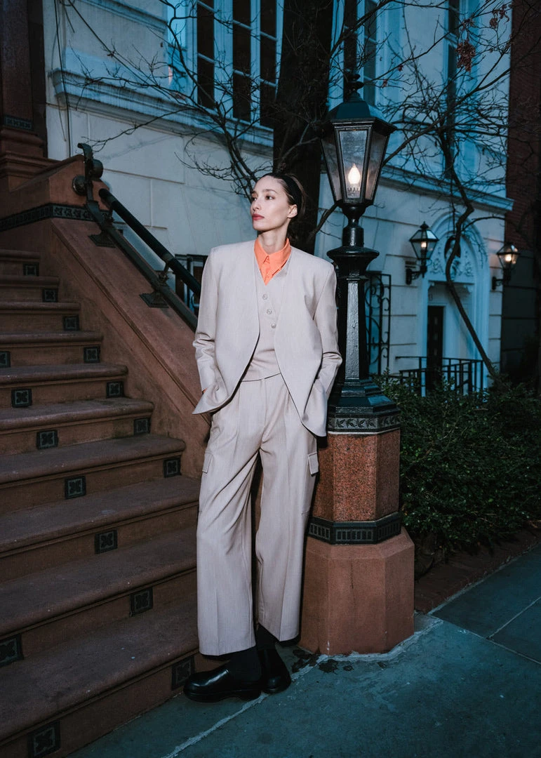 The Frankie Shop Maesa Cargo Pants - Taupe Melange CLOTHING